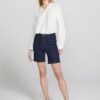 Bermuda Jeans Feminina Cintura Alta Ciclista