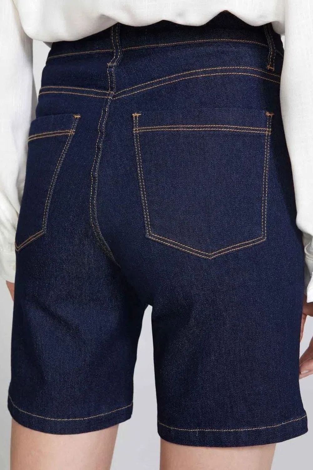 Bermuda Jeans Feminina Cintura Alta Ciclista