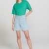 Bermuda Jeans Feminina Cintura Alta Ciclista