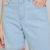 Bermuda Jeans Feminina Cintura Alta Ciclista
