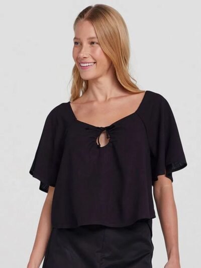 Blusa Básica Feminina Decote V