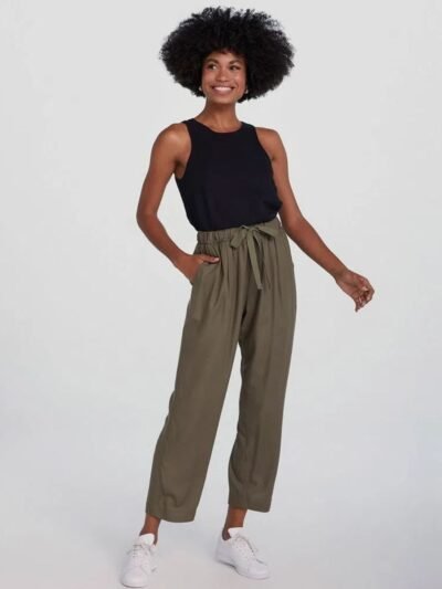 Calça Básica Feminina Carrot Cintura Alta