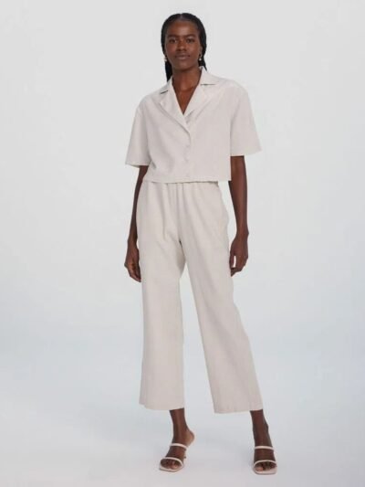 Calça Feminina Cintura Alta em Linho