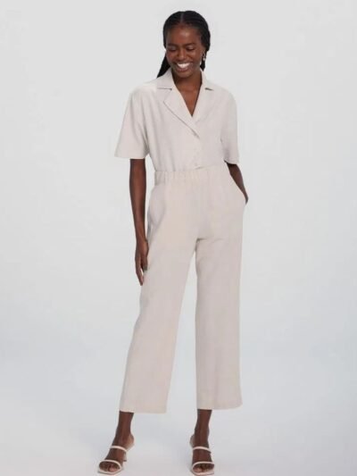 Calça Feminina Cintura Alta em Linho