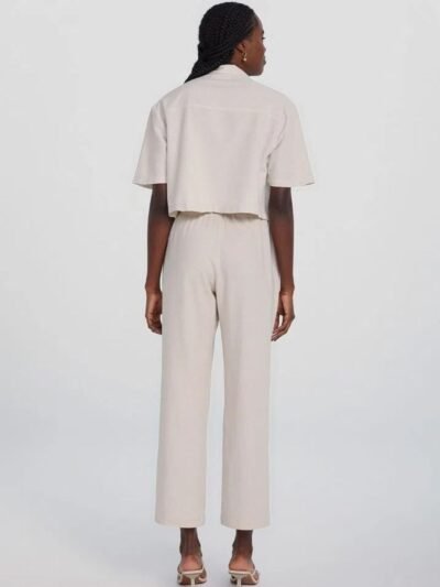 Calça Feminina Cintura Alta em Linho