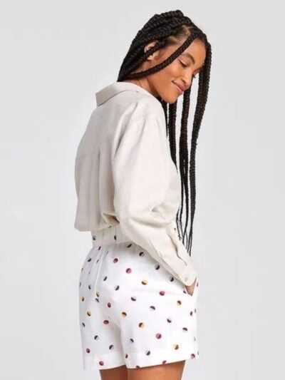 Short Básico Feminino Cintura Alta Poá