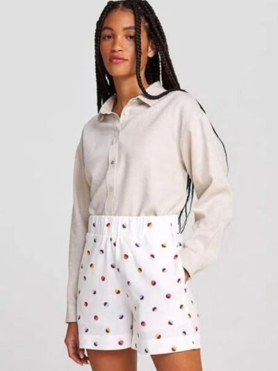 Short Básico Feminino Cintura Alta Poá