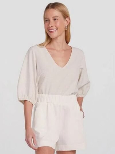 Short Feminino Reto Cintura Alta