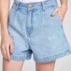 Short Jeans Feminino Curto Cintura Alta