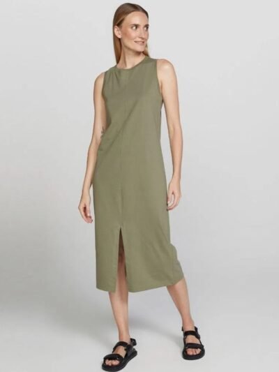 Vestido Básico Midi com Fenda