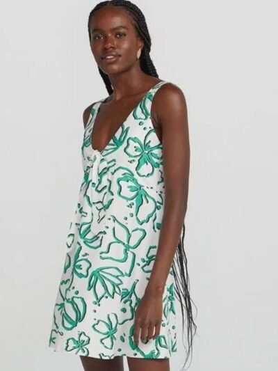 Vestido Curto Evasê Estampado