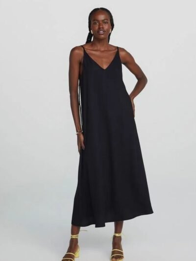 Vestido Midi Reto Decote V