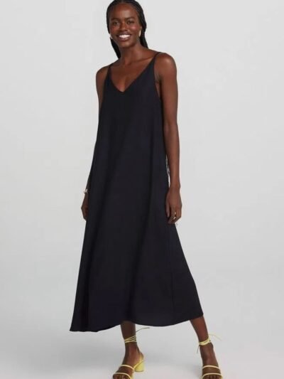 Vestido Midi Reto Decote V