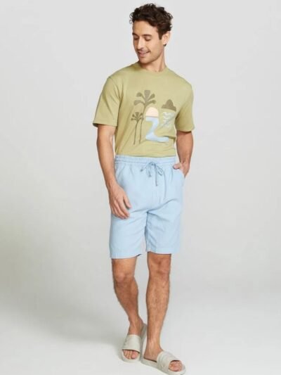 Bermuda Masculina Reta com Cordão