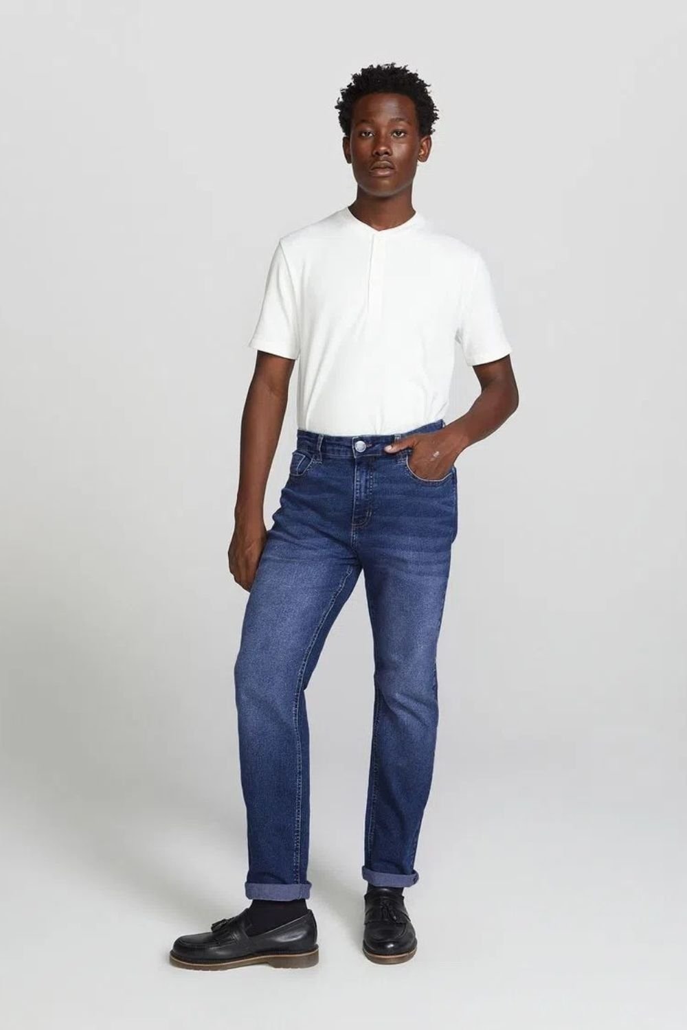 Calça Jeans Masculina Tradicional com Elastano - Etiqueta Casual