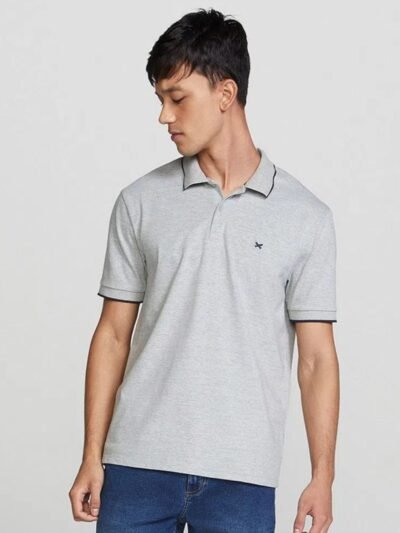 Camisa Básica Masculina Polo com Bordado