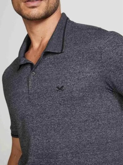 Camisa Básica Masculina Polo em Malha Texturizada