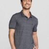 Camisa Básica Masculina Polo em Malha Texturizada