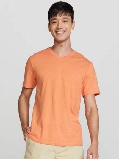 Camiseta Básica Masculina Manga Curta Gola V