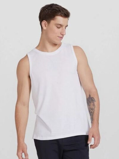 Regata Básica Masculina em Malha de Algodão