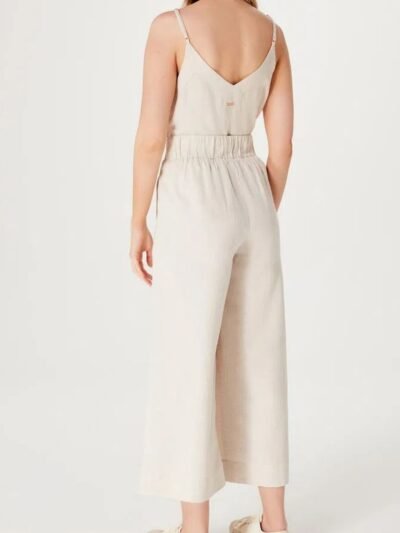 Calça Feminina Pantacourt Cintura Alta em Linho