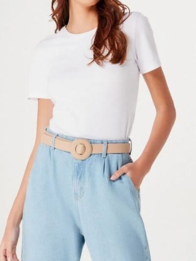 Camiseta Básica Feminina Manga Curta em Algodão