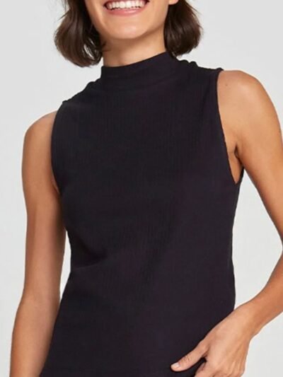 Regata Básica Feminina Canelada Gola Alta