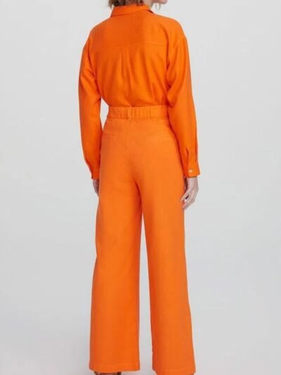 Calça Feminina Reta Cintura Alta em Linho